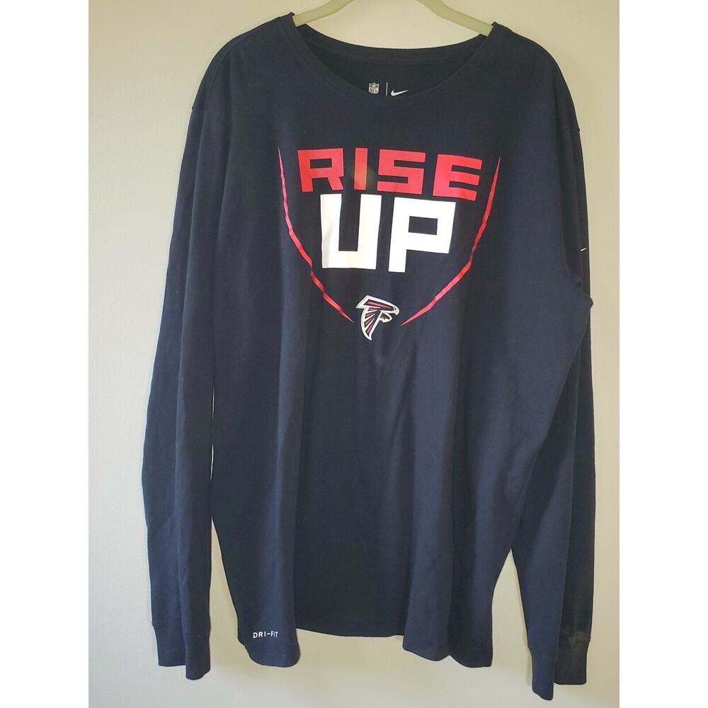 Nike Dri-Fit Atlanta Falcons Football Rise UP Men's XL Black Longsleeve Shirt